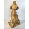 SCULTURA TERRACOTTA San Francesco D'Assisi PREGHIERA STATUA DEVOZIONALE 37cm/h