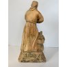 SCULTURA TERRACOTTA San Francesco D'Assisi PREGHIERA STATUA DEVOZIONALE 37cm/h
