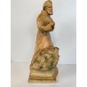 SCULTURA TERRACOTTA San Francesco D'Assisi PREGHIERA STATUA DEVOZIONALE 37cm/h