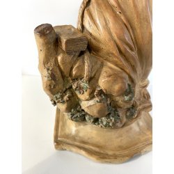 SCULTURA TERRACOTTA San Francesco D'Assisi PREGHIERA STATUA DEVOZIONALE 37cm/h