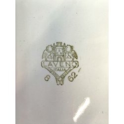 VASSOIO CERAMICA SCR Revelli LAVENO DECORO SMALTO POLICROMO FORME ORGANICHE MCM