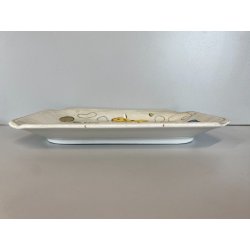 VASSOIO CERAMICA SCR Revelli LAVENO DECORO SMALTO POLICROMO FORME ORGANICHE MCM