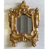 COPPIA ANTICO SPECCHIO CORNICE LEGNO CARTAGLORIA SCOLPITO DORATO FOGLIA ORO '800