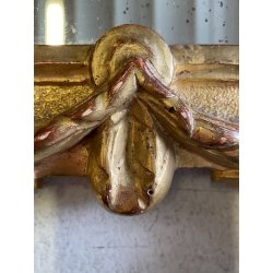 COPPIA ANTICO SPECCHIO CORNICE LEGNO CARTAGLORIA SCOLPITO DORATO FOGLIA ORO '800