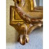 COPPIA ANTICO SPECCHIO CORNICE LEGNO CARTAGLORIA SCOLPITO DORATO FOGLIA ORO '800