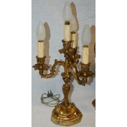 ANTICO TRITTICO Orologio Parigina 2 CANDELABRO epoca 1900 Bronzo Oro MARMO Old