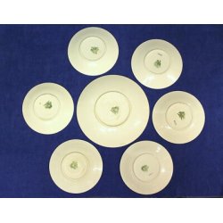 ANTICO SERVIZIO PIATTI CERAMICA Laveno 7 pz set. Frutta OLD POTTERY DISH 1920/30