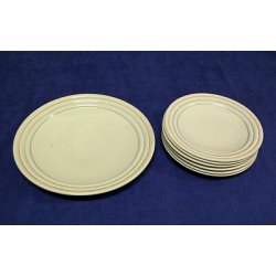 ANTICO SERVIZIO PIATTI CERAMICA Laveno 7 pz set. Frutta OLD POTTERY DISH 1920/30