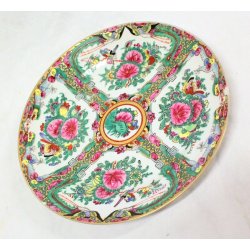 PIATTO PORCELLANA CINESE Qing CANTONE Famille Rose CHINESE PORCELAIN PLATE 23cm