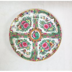 PIATTO PORCELLANA CINESE Qing CANTONE Famille Rose CHINESE PORCELAIN PLATE 23cm