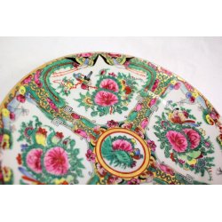 PIATTO PORCELLANA CINESE Qing CANTONE Famille Rose CHINESE PORCELAIN PLATE 23cm