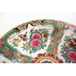 PIATTO PORCELLANA CINESE Qing CANTONE Famille Rose CHINESE PORCELAIN PLATE 23cm