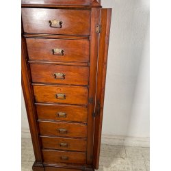 ANTICA CASSETTIERA UFFICIO SETTIMANALE STIPO DOCUMENTI ARCHIVIO LEGNO EPOCA '900