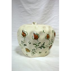 ANTICO VASO Ceramica INSALATIERA MACEDONIA CON CUCCHIAIO Sevres PRIMI '900 FIORI