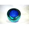 POSACENERE VETRO SOMMERSO MURANO PARABOLICO Seguso F. POLI ART GLASS BLU VERDE
