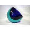 POSACENERE VETRO SOMMERSO MURANO PARABOLICO Seguso F. POLI ART GLASS BLU VERDE