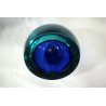 POSACENERE VETRO SOMMERSO MURANO PARABOLICO Seguso F. POLI ART GLASS BLU VERDE
