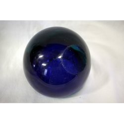 POSACENERE VETRO SOMMERSO MURANO PARABOLICO Seguso F. POLI ART GLASS BLU VERDE