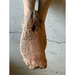 ANTICO CORPUS CHRISTI CRISTO CROCIFISSO 75 cm/h LEGNO SCOLPITO DIPINTO INRI '600