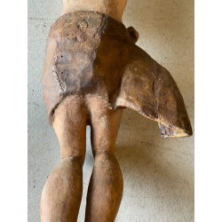 ANTICO CORPUS CHRISTI CRISTO CROCIFISSO 75 cm/h LEGNO SCOLPITO DIPINTO INRI '600