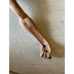 ANTICO CORPUS CHRISTI CRISTO CROCIFISSO 75 cm/h LEGNO SCOLPITO DIPINTO INRI '600