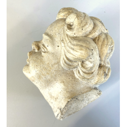 SCULTURA TESTA BAMBINO PUTTO PIETRA ARENARIA STILE BAROCCO NEOCLASSICO XVIII sec