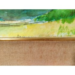 QUADRO ACQUERELLO LEVO LAGO MAGGIORE CRUS DEL GATE FIRMATO SENA DIPINTO 1980