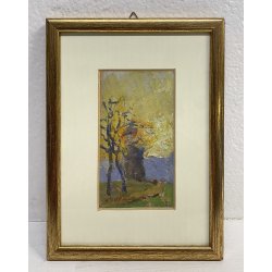 QUADRO FIRMATO Andrea Zapelloni DIPINTO OLIO TAVOLA STRESA BORGOMANERO EPOCA