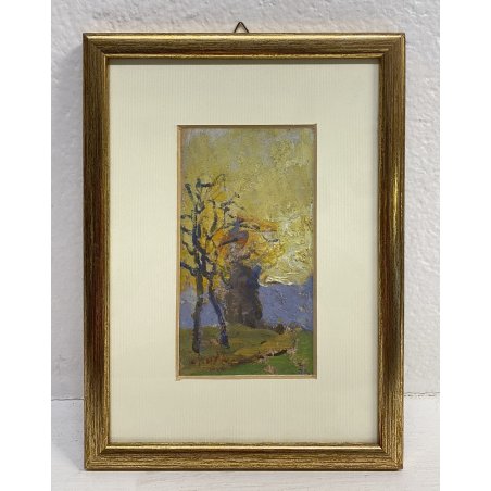 QUADRO FIRMATO Andrea Zapelloni DIPINTO OLIO TAVOLA STRESA BORGOMANERO EPOCA