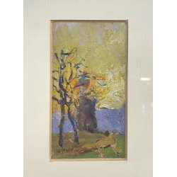 QUADRO FIRMATO Andrea Zapelloni DIPINTO OLIO TAVOLA STRESA BORGOMANERO EPOCA