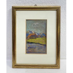 QUADRO FIRMATO Andrea Zapelloni DIPINTO OLIO TAVOLA STRESA BORGOMANERO EPOCA