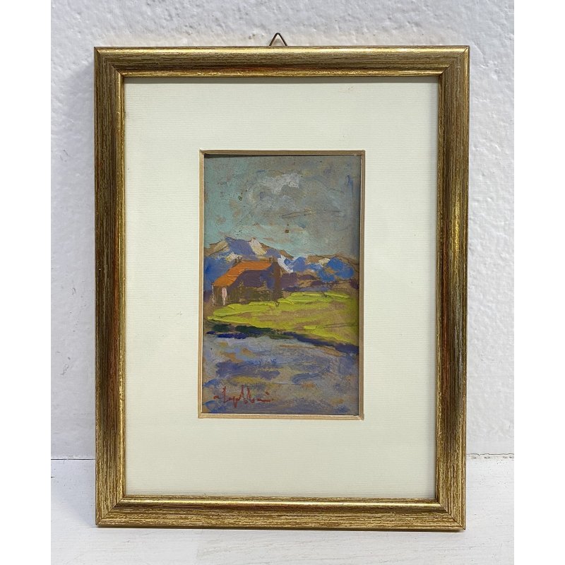 QUADRO FIRMATO Andrea Zapelloni DIPINTO OLIO TAVOLA STRESA BORGOMANERO EPOCA