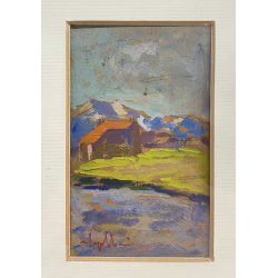 QUADRO FIRMATO Andrea Zapelloni DIPINTO OLIO TAVOLA STRESA BORGOMANERO EPOCA