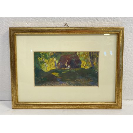 QUADRO FIRMATO Andrea Zapelloni DIPINTO OLIO TAVOLA STRESA BORGOMANERO EPOCA