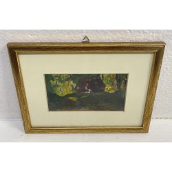 QUADRO FIRMATO Andrea Zapelloni DIPINTO OLIO TAVOLA STRESA BORGOMANERO EPOCA