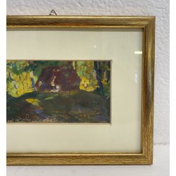 QUADRO FIRMATO Andrea Zapelloni DIPINTO OLIO TAVOLA STRESA BORGOMANERO EPOCA