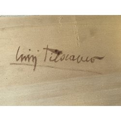 QUADRO DIPINTO OLIO Luigi Filocamo SACRA FAMIGLIA NATIVITA' REALISMO MAGICO '900