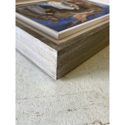 QUADRO DIPINTO OLIO Luigi Filocamo SACRA FAMIGLIA NATIVITA' REALISMO MAGICO '900