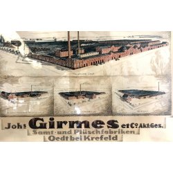 QUADRO RARA ANTICA STAMPA FABBRICA TESSILE TEDESCA JOHANNES GIRMES & CO. OLD