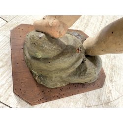 COPPIA ANTICO PUTTO BAROCCO LEGNO SCOLPITO DIPINTO DORATO 75 cm/h XVIII sec.