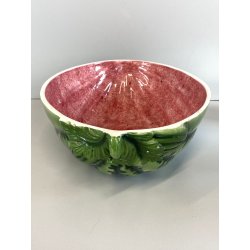 CIOTOLA PORTATA BOWL ANGURIA CERAMICA SMALTATA AEROGRAFO MANIFATTURA NOVE '50s