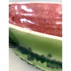 CIOTOLA PORTATA BOWL ANGURIA CERAMICA SMALTATA AEROGRAFO MANIFATTURA NOVE '50s