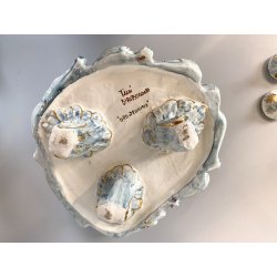 GRANDE CALAMAIO TAVOLO DOPPIO CERAMICA Turi D'Albissola STILE ROCOCO' PORTAPENNE