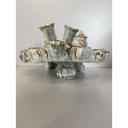 GRANDE CALAMAIO TAVOLO DOPPIO CERAMICA Turi D'Albissola STILE ROCOCO' PORTAPENNE