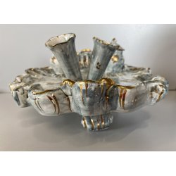 GRANDE CALAMAIO TAVOLO DOPPIO CERAMICA Turi D'Albissola STILE ROCOCO' PORTAPENNE