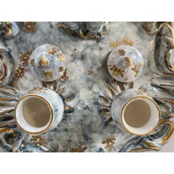 GRANDE CALAMAIO TAVOLO DOPPIO CERAMICA Turi D'Albissola STILE ROCOCO' PORTAPENNE