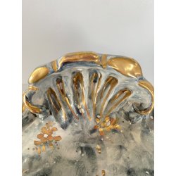 GRANDE CALAMAIO TAVOLO DOPPIO CERAMICA Turi D'Albissola STILE ROCOCO' PORTAPENNE