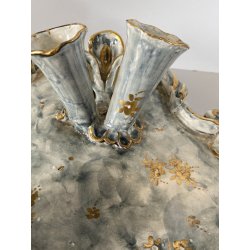 GRANDE CALAMAIO TAVOLO DOPPIO CERAMICA Turi D'Albissola STILE ROCOCO' PORTAPENNE