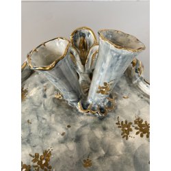 GRANDE CALAMAIO TAVOLO DOPPIO CERAMICA Turi D'Albissola STILE ROCOCO' PORTAPENNE