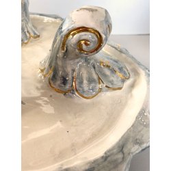 GRANDE CALAMAIO TAVOLO DOPPIO CERAMICA Turi D'Albissola STILE ROCOCO' PORTAPENNE